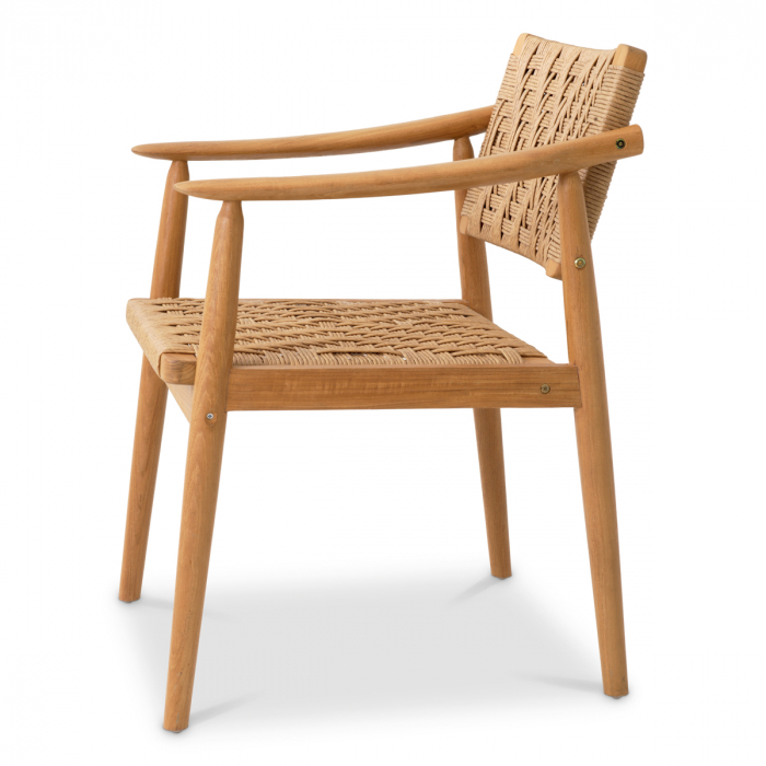   Scaun de dining exterior Coral Bay din tec natural, rattan fals, set de 2 117386 EICHHOLTZ [4]