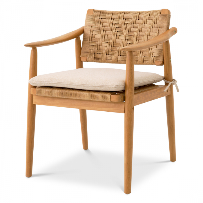   Scaun de dining exterior Coral Bay din tec natural, rattan fals, set de 2 117386 EICHHOLTZ [6]