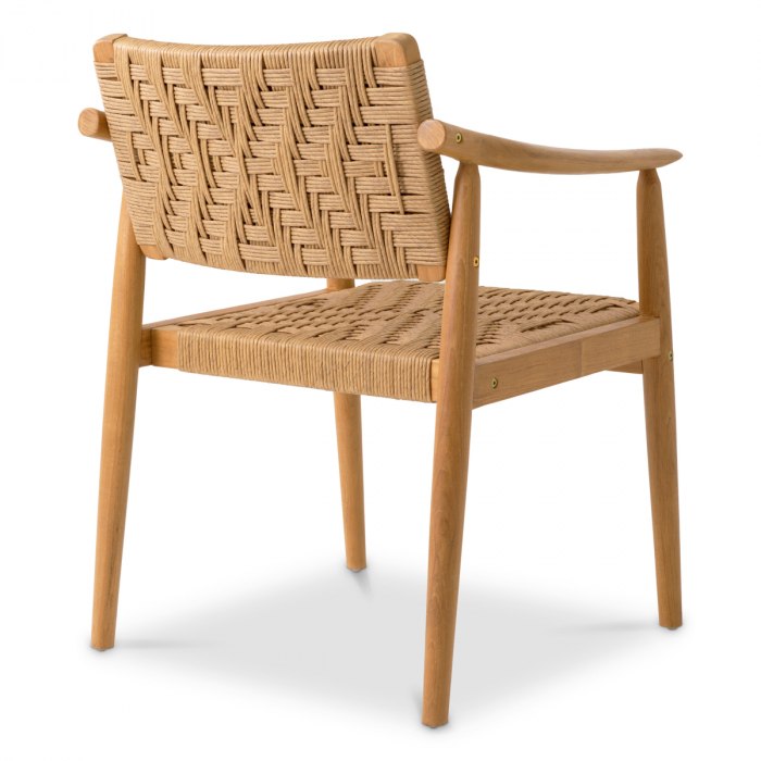   Scaun de dining exterior Coral Bay din tec natural, rattan fals, set de 2 117386 EICHHOLTZ [5]