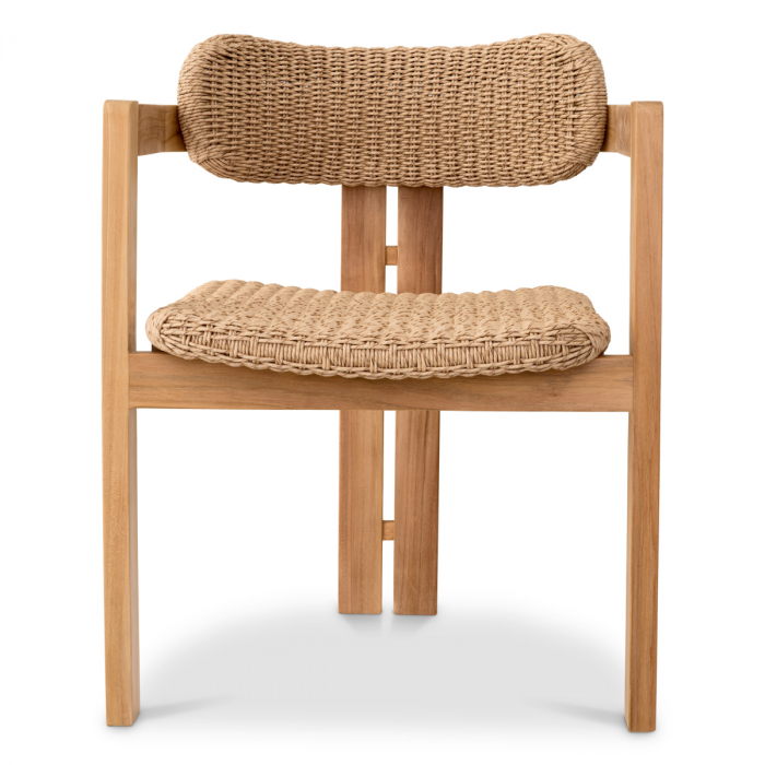   Scaun de dining exterior Donato din tec natural cu rattan artificial 117419 EICHHOLTZ [3]