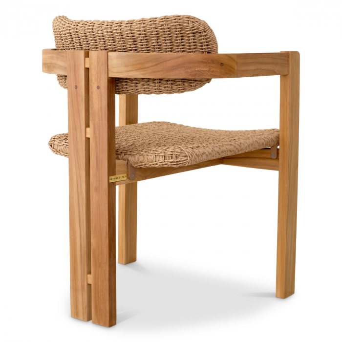   Scaun de dining exterior Donato din tec natural cu rattan artificial 117419 EICHHOLTZ [4]