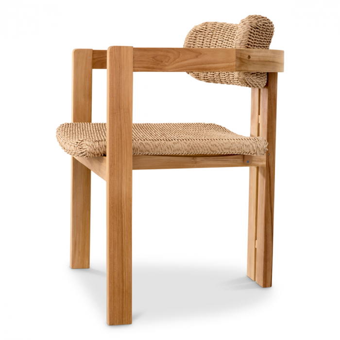   Scaun de dining exterior Donato din tec natural cu rattan artificial 117419 EICHHOLTZ [5]