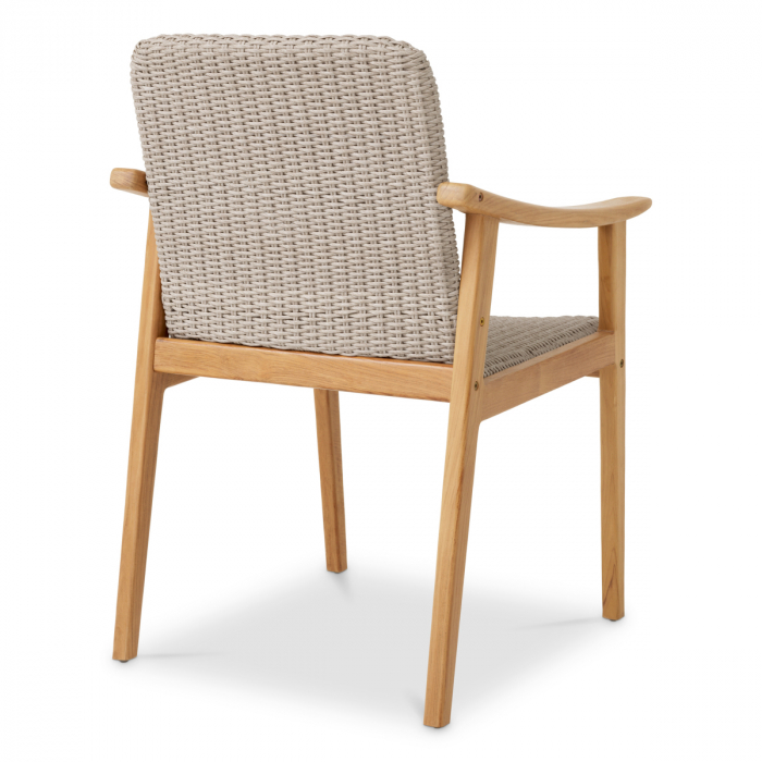   Scaun de dining exterior Honolulu din tec natural cu rattan artificial 117413 EICHHOLTZ [5]
