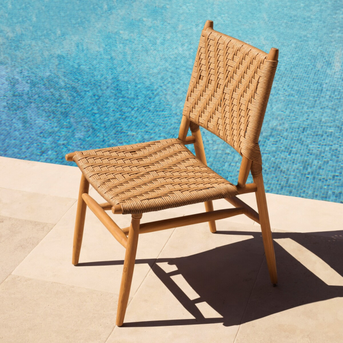   Scaun de dining exterior Laroc din tec natural, rattan fals, set de 2 117385 EICHHOLTZ [2]