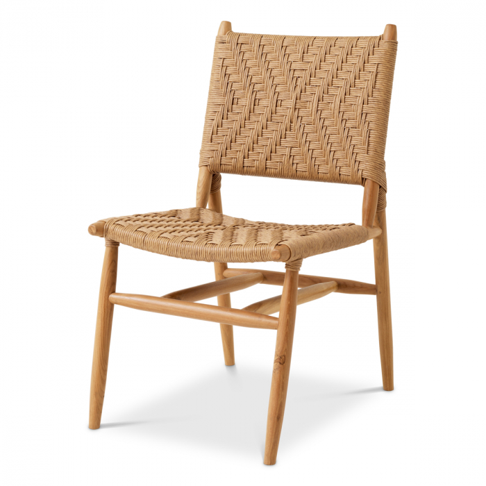   Scaun de dining exterior Laroc din tec natural, rattan fals, set de 2 117385 EICHHOLTZ [3]