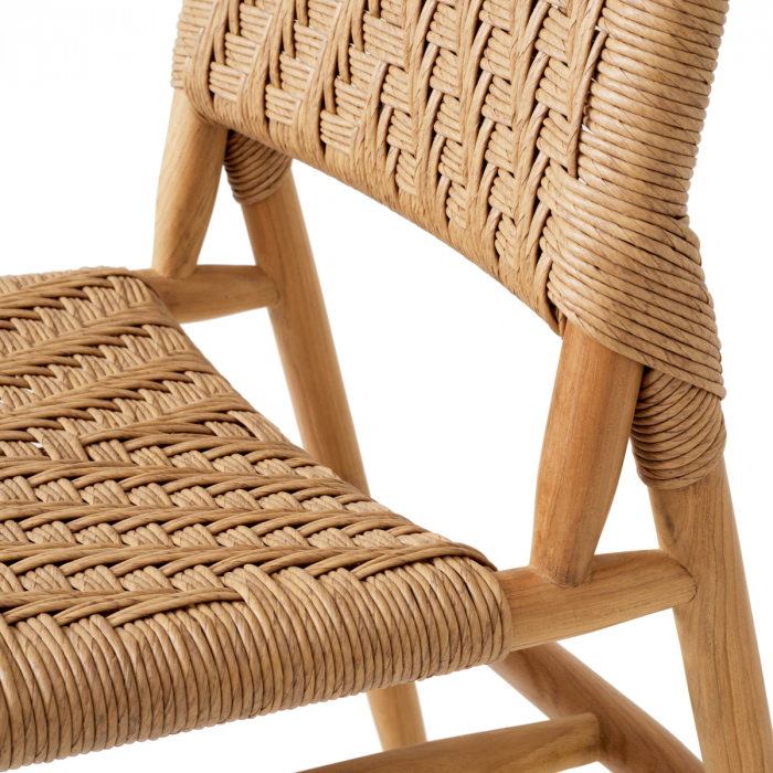   Scaun de dining exterior Laroc din tec natural, rattan fals, set de 2 117385 EICHHOLTZ [7]