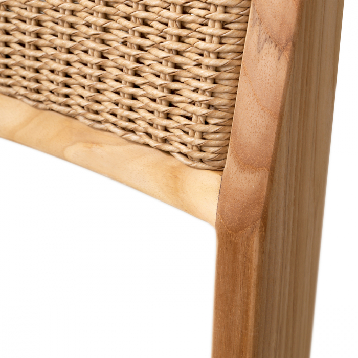   Scaun de dining exterior Niclas din tec natural, împletitură naturală, rattan artificial 117432 EICHHOLTZ [8]