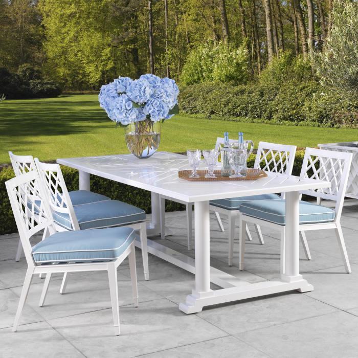   Scaun de dining exterior Paladium alb sunbrella albastru mineral 112847 EICHHOLTZ [5]
