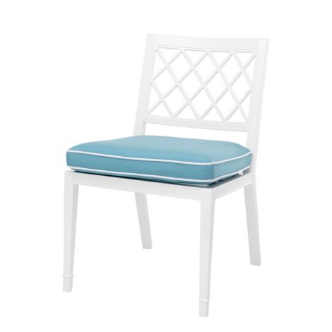   Scaun de dining exterior Paladium alb sunbrella albastru mineral 112847 EICHHOLTZ [6]