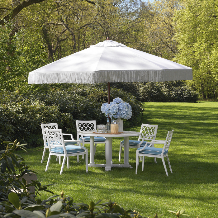   Scaun de dining exterior Paladium cu brațe alb, sunbrella mineral albastru 112848 EICHHOLTZ [6]