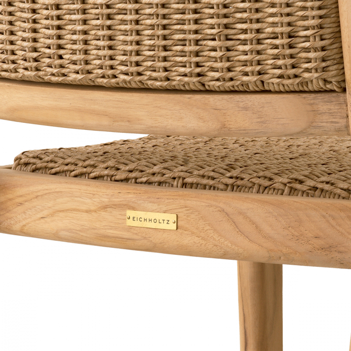   Scaun de dining exterior Pivetti cu brațe din tec natural și rattan faux 117429 EICHHOLTZ [8]