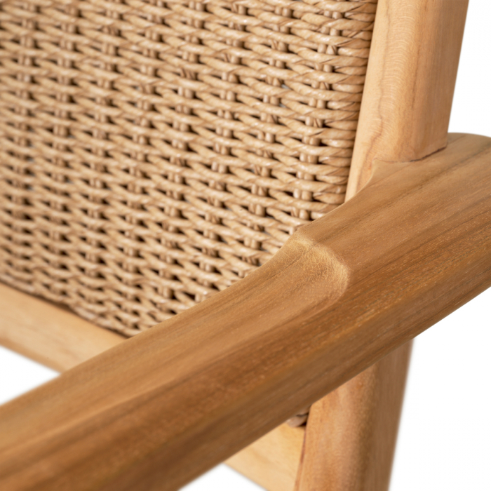   Scaun de dining exterior Pivetti cu brațe din tec natural și rattan faux 117429 EICHHOLTZ [7]