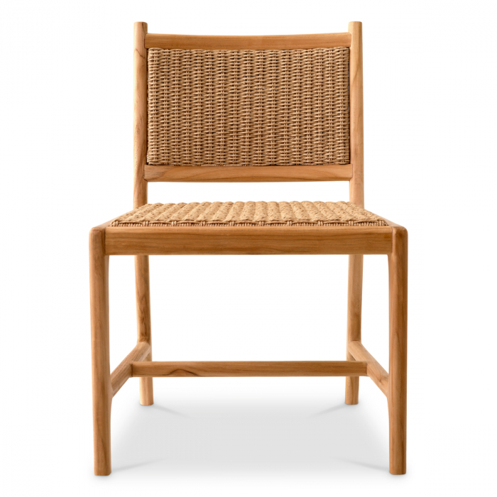   Scaun de dining exterior Pivetti din tec natural cu rattan artificial 117428 EICHHOLTZ [3]