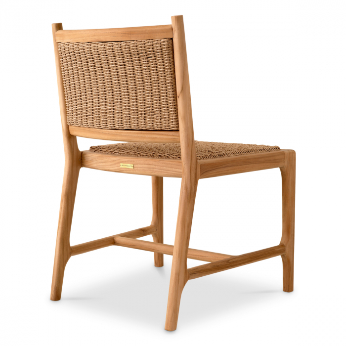   Scaun de dining exterior Pivetti din tec natural cu rattan artificial 117428 EICHHOLTZ [4]
