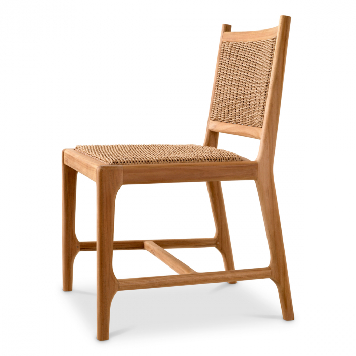   Scaun de dining exterior Pivetti din tec natural cu rattan artificial 117428 EICHHOLTZ [5]
