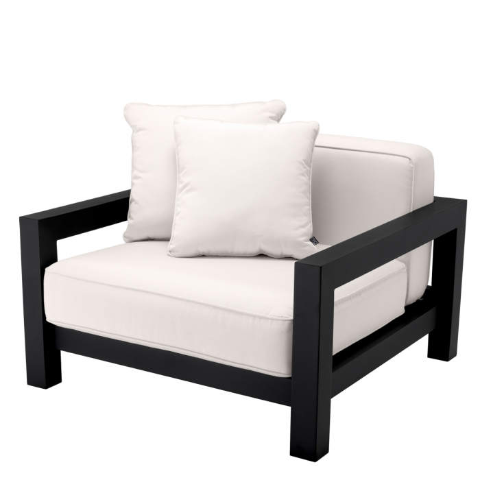   Scaun de exterior Cap-Antibes din pânză sunbrella neagră 115005 EICHHOLTZ [5]