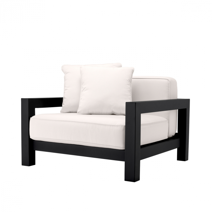   Scaun de exterior Cap-Antibes din pânză sunbrella neagră 115005 EICHHOLTZ [7]