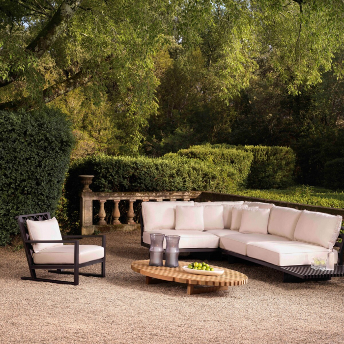  Scaun de exterior Como din pânză sunbrella neagră 113641 EICHHOLTZ [2]