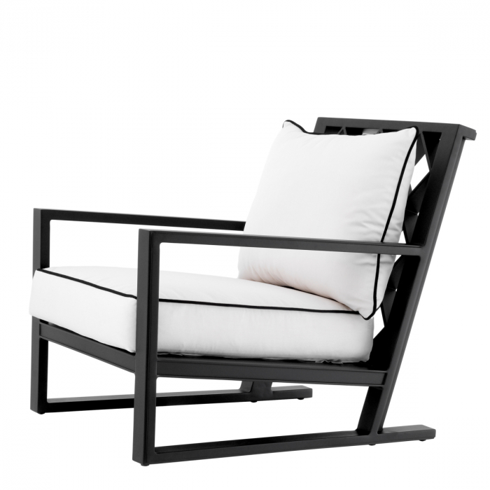   Scaun de exterior Como din pânză sunbrella neagră 113641 EICHHOLTZ [4]