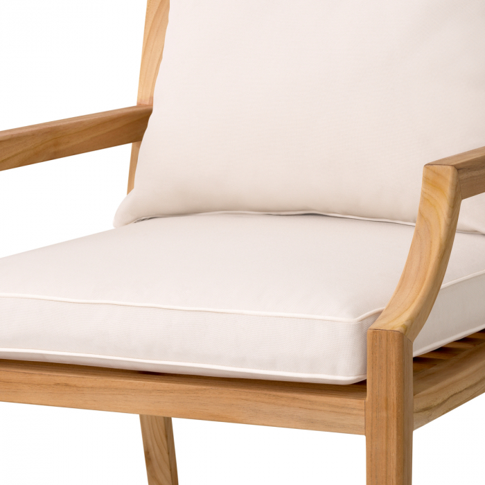   Scaun de exterior Hera din tec natural flores alb murdar 117349 EICHHOLTZ [6]