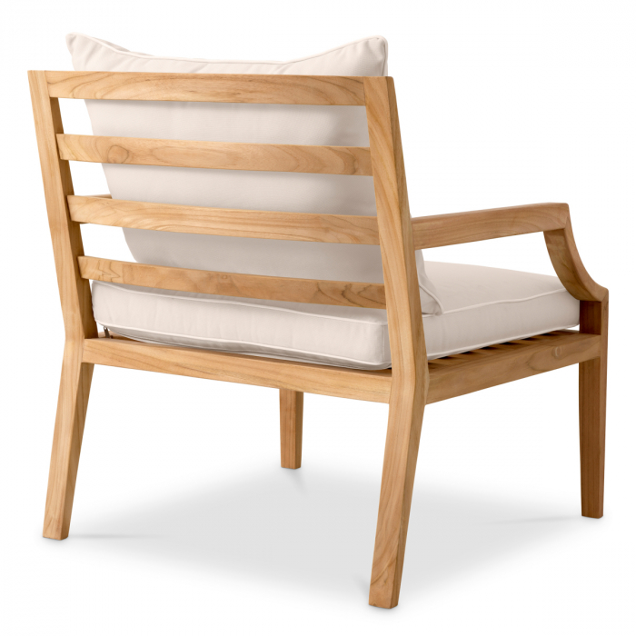   Scaun de exterior Hera din tec natural flores alb murdar 117349 EICHHOLTZ [5]