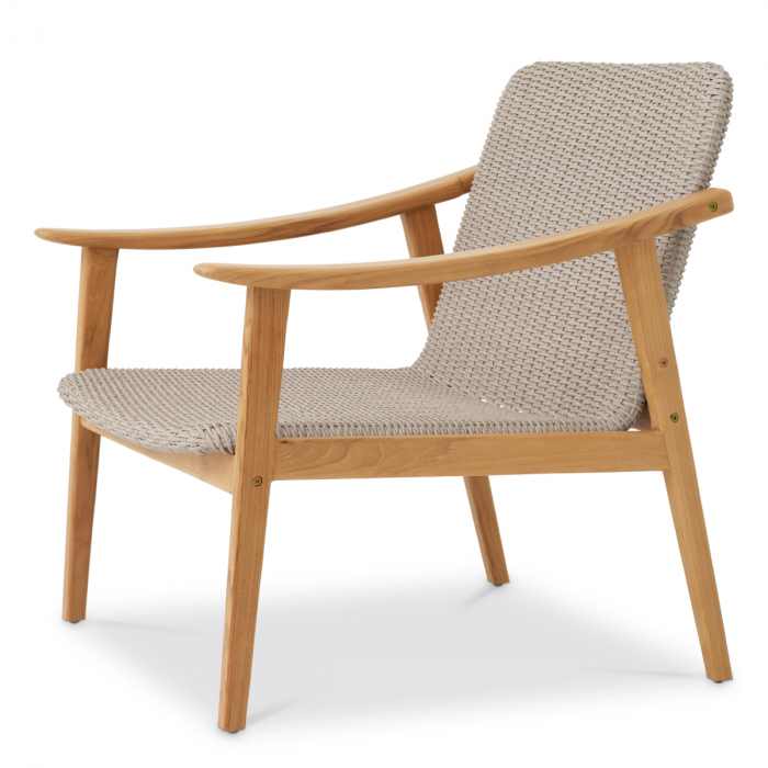   Scaun de exterior Honolulu din tec natural, rattan artificial 117409 EICHHOLTZ [4]
