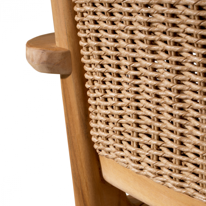   Scaun de exterior Pivetti din tec natural cu rattan artificial 117430 EICHHOLTZ [7]
