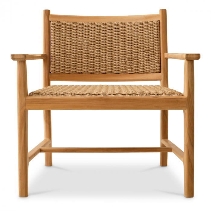  Scaun de exterior Pivetti din tec natural cu rattan artificial 117430 EICHHOLTZ [3]