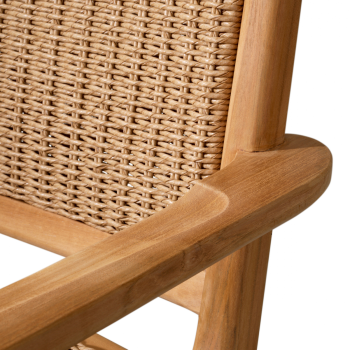   Scaun de exterior Pivetti din tec natural cu rattan artificial 117430 EICHHOLTZ [6]