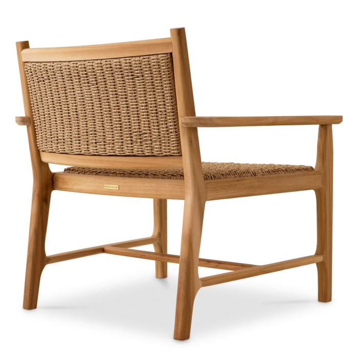   Scaun de exterior Pivetti din tec natural cu rattan artificial 117430 EICHHOLTZ [5]