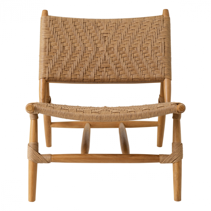   Scaun de exterior și taburet Laroc din tec natural cu rattan artificial 117381 EICHHOLTZ [7]