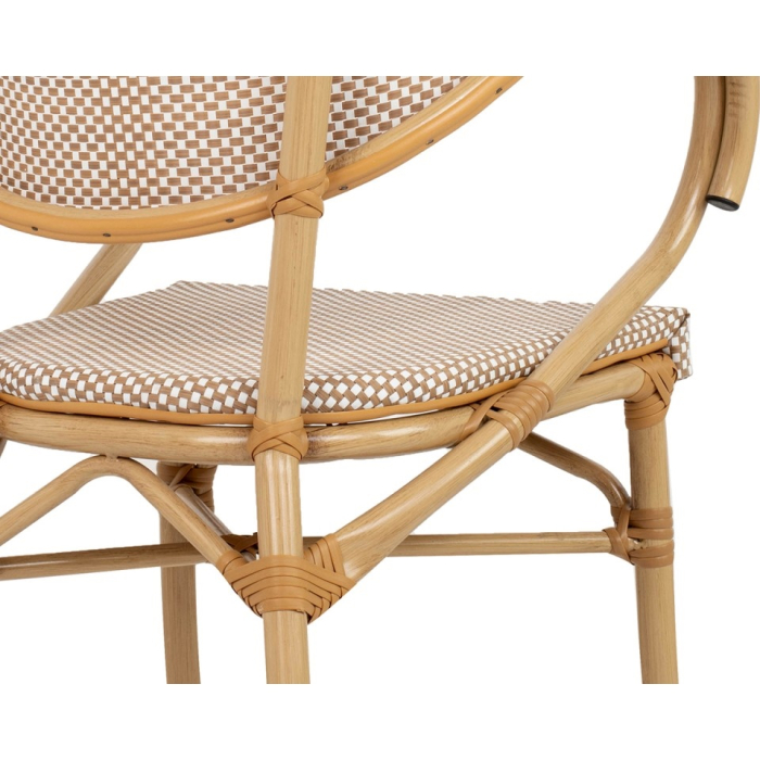 Scaun de Grădină Cafe Bistro Paris 61x55x80 cm, Răchită Sintetică Bej - King Home [10]