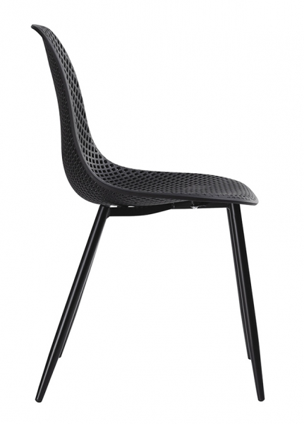Scaun design Blair negru cu gauri, polipropilenă, PM071H.BLACK - King [2]
