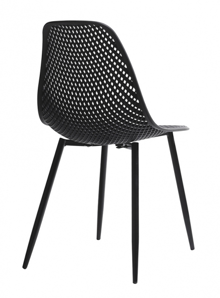 Scaun design Blair negru cu gauri, polipropilenă, PM071H.BLACK - King [3]