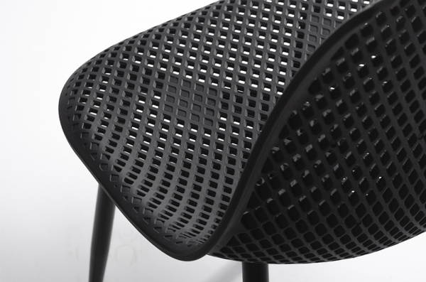 Scaun design Blair negru cu gauri, polipropilenă, PM071H.BLACK - King [4]