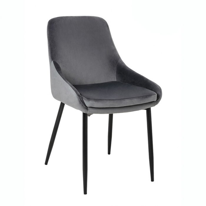 Scaun Clover 50x59x84 cm, Catifea și Metal Albastru Închis - Modesto [9]
