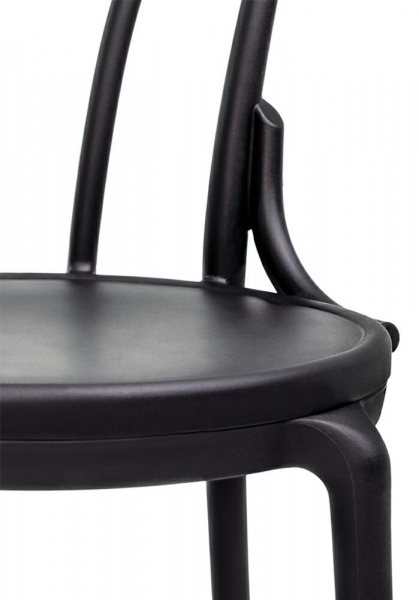 Scaun design clasic Mirka cu spatar rotund, alb/negru, polipropilena, 8320.WHITE - King [10]