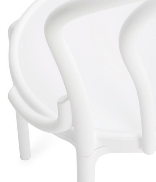 Scaun design clasic Mirka cu spatar rotund, alb/negru, polipropilena, 8320.WHITE - King [5]