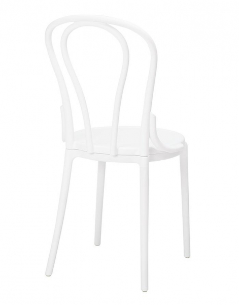Scaun design clasic Mirka cu spatar rotund, alb/negru, polipropilena, 8320.WHITE - King [2]