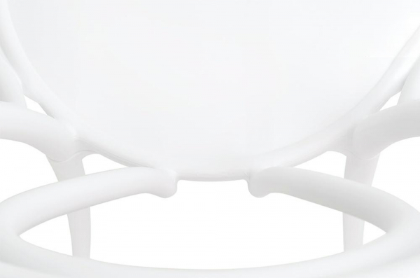 Scaun design clasic Mirka cu spatar rotund, alb/negru, polipropilena, 8320.WHITE - King [4]