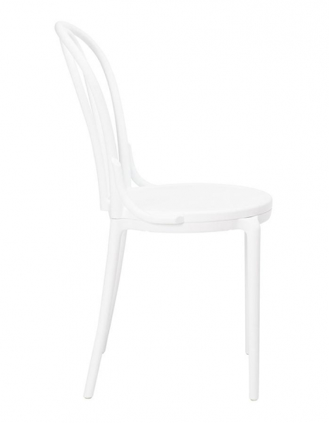 Scaun design clasic Mirka cu spatar rotund, alb/negru, polipropilena, 8320.WHITE - King [3]