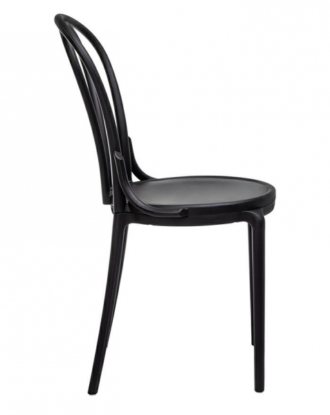 Scaun design clasic Mirka cu spatar rotund, alb/negru, polipropilena, 8320.WHITE - King [8]