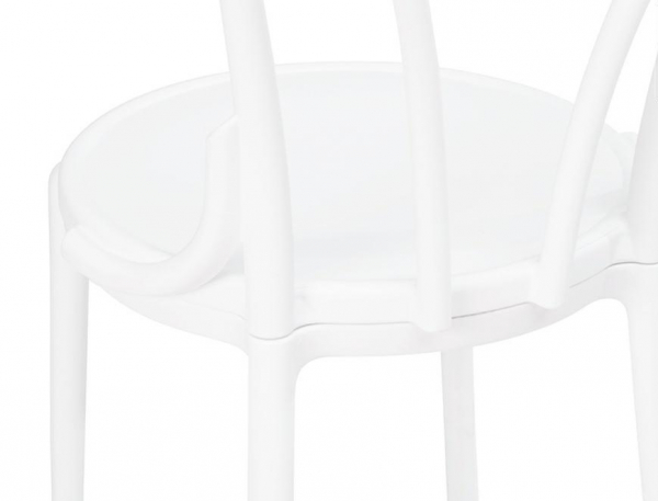 Scaun design clasic Mirka cu spatar rotund, alb/negru, polipropilena, 8320.WHITE - King [6]