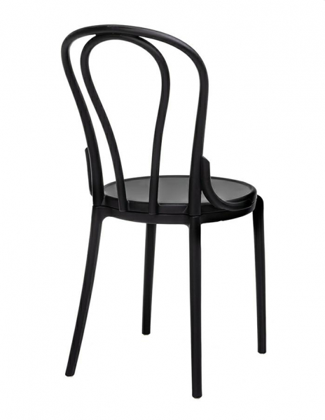 Scaun design clasic Mirka cu spatar rotund, alb/negru, polipropilena, 8320.WHITE - King [7]