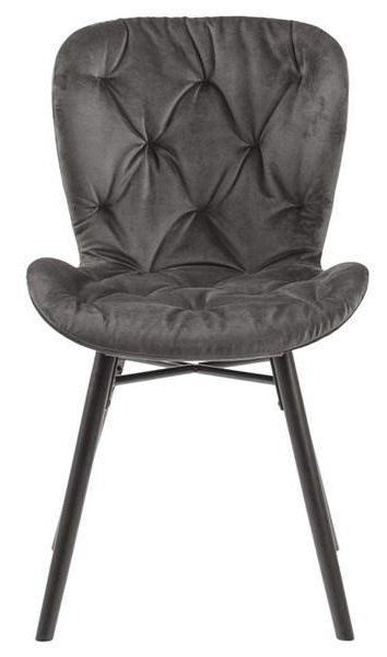 Scaun design Elna gri, catifea/picioare negre lemn masiv, H000019852 - King [4]