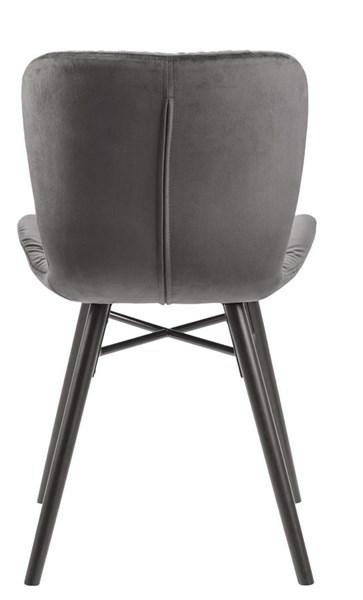 Scaun design Elna gri, catifea/picioare negre lemn masiv, H000019852 - King [3]