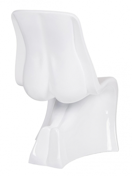 Scaun design extravagant tip sculptura Adel, alb/negru, fibra de sticla, JH-072-1-HER.BIALY - King [2]