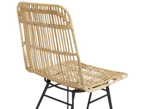 Scaun design gradina Tobby din ratan natur / picioare negre metal, CH02700NABL - Kokoon [7]
