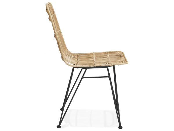 Scaun design gradina Tobby din ratan natur / picioare negre metal, CH02700NABL - Kokoon [2]