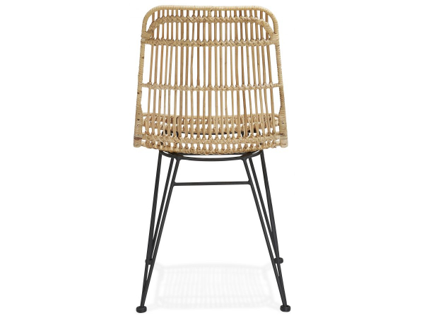 Scaun design gradina Tobby din ratan natur / picioare negre metal, CH02700NABL - Kokoon [4]